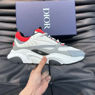 Dior B23 Chunky Sneaker White Gray Red Black Chunky Sneakers