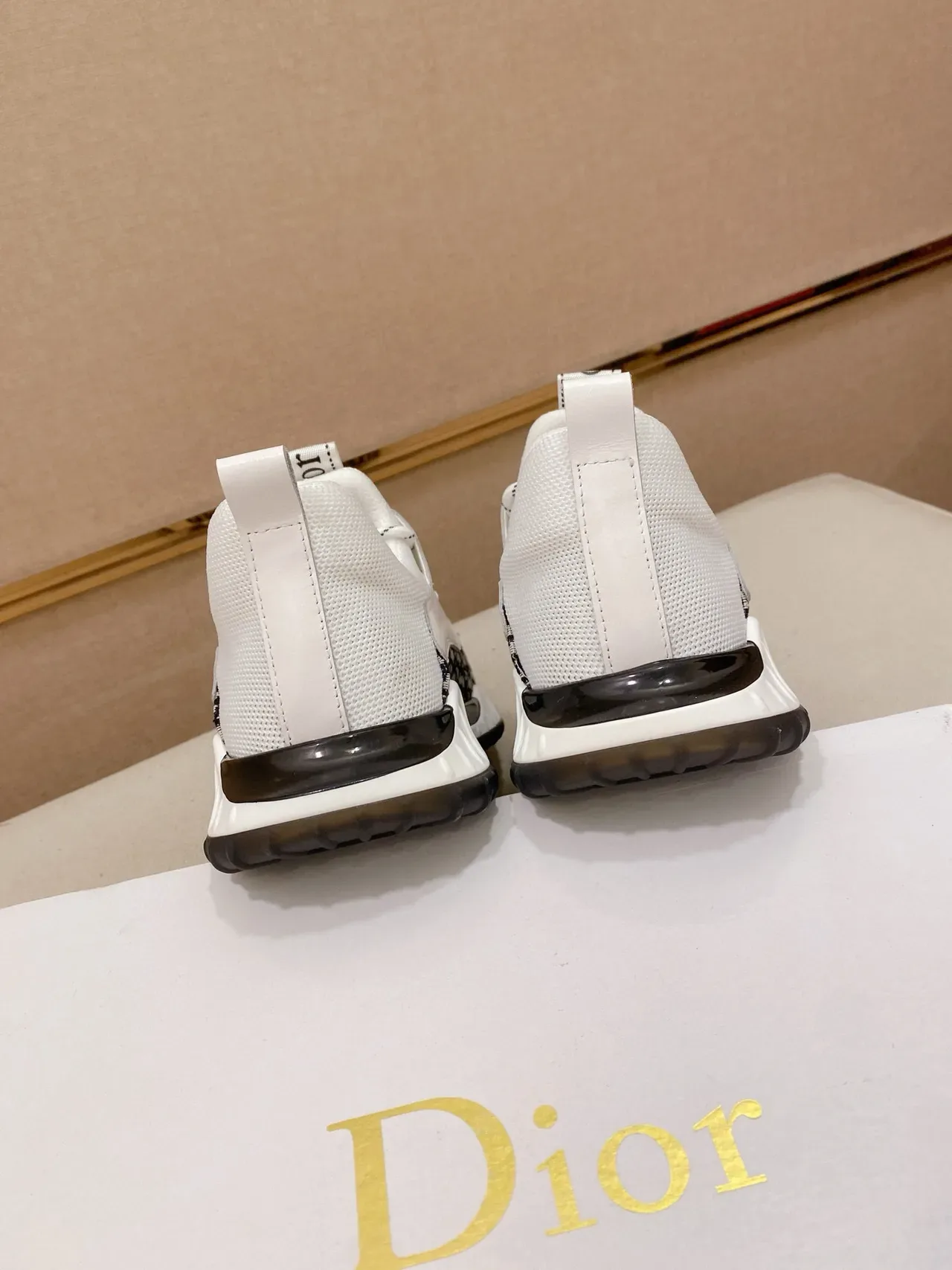 Dior B23 Monogram Jacquard White Black Lifestyle Sneakers 8