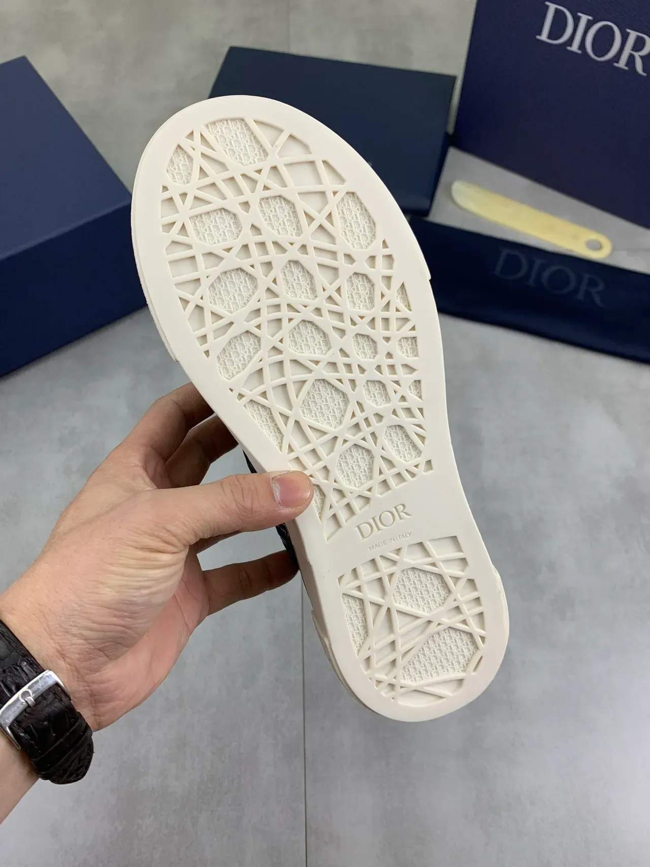 Dior B23 Monogram Navy and White Lifestyle Sneakers 3