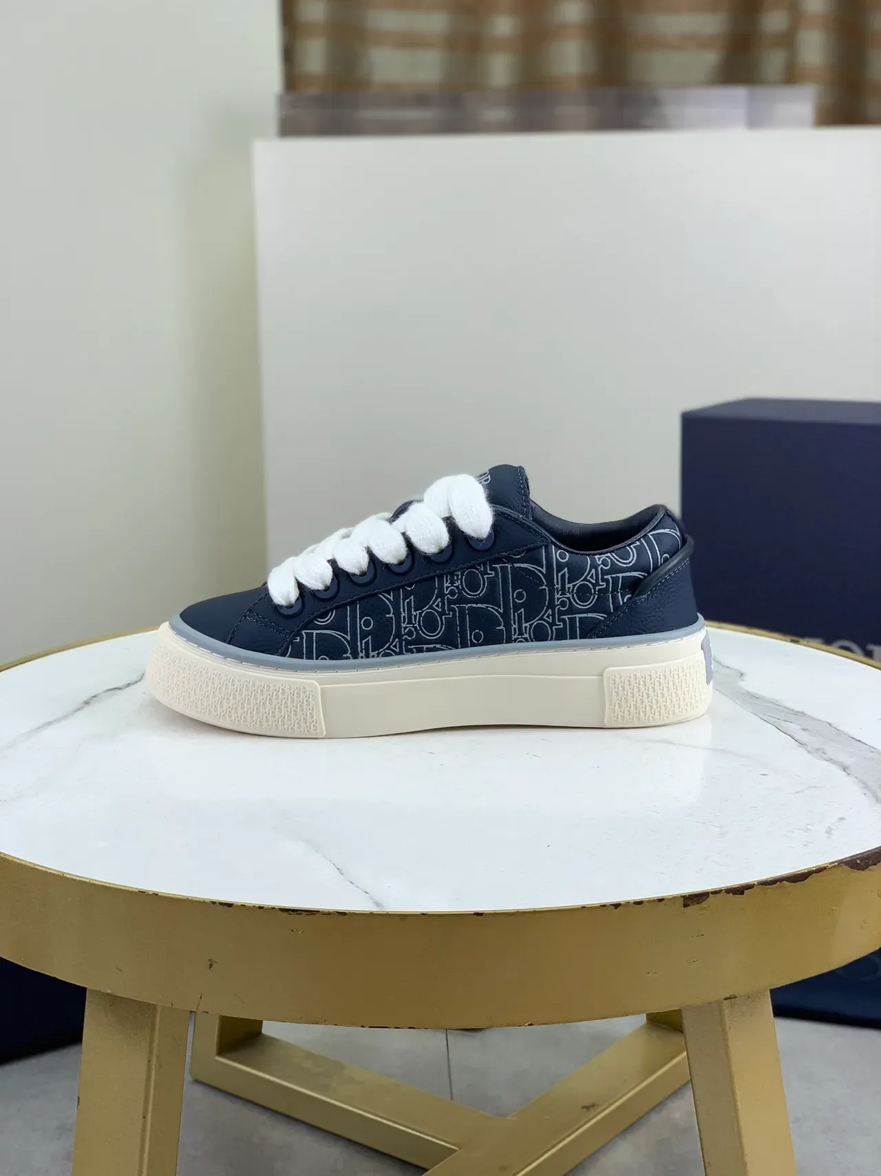 Dior B23 Monogram Navy and White Lifestyle Sneakers 5