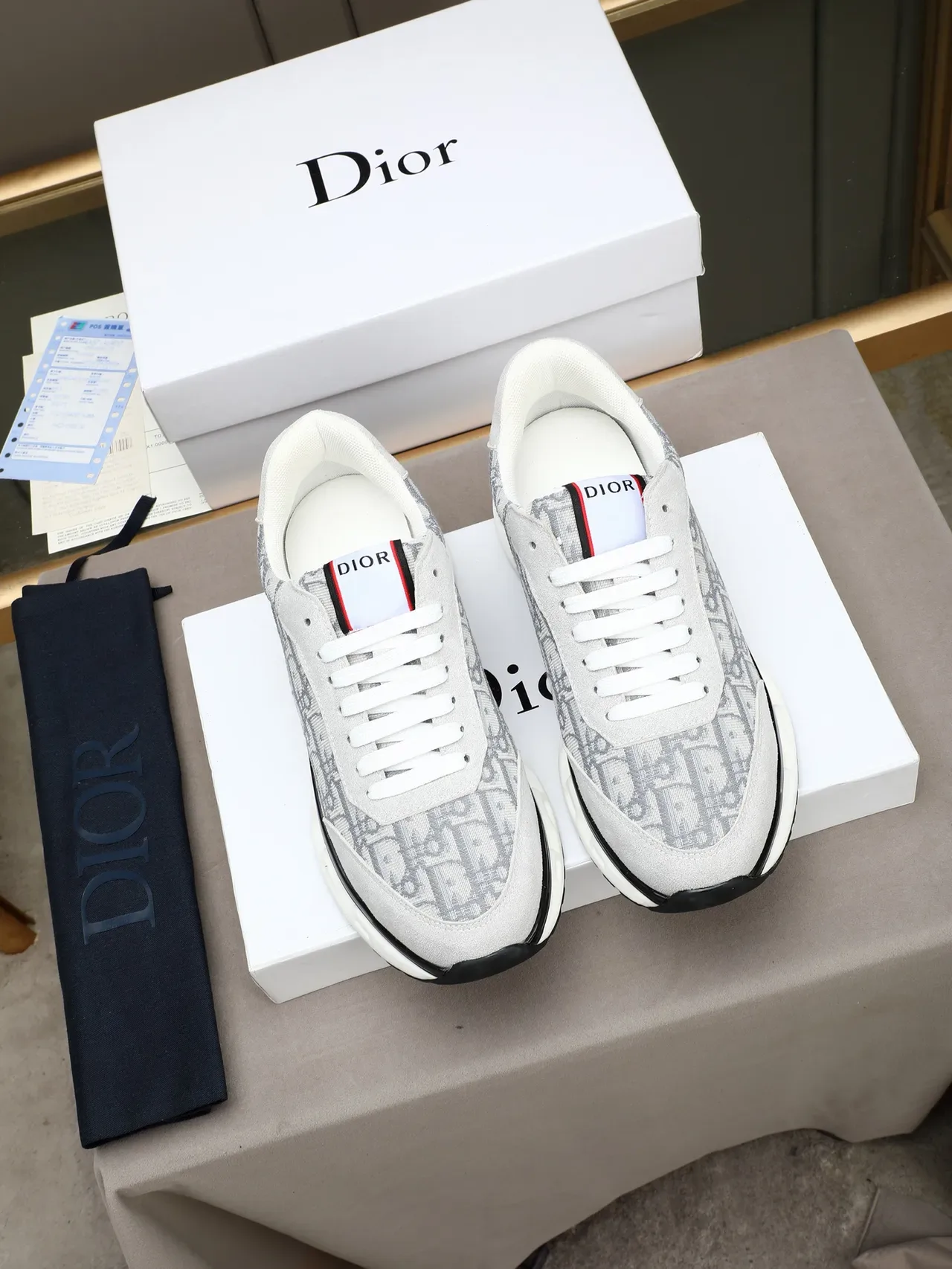 Dior B23 মোনোগ্রাম সুয়েড লাইফস্টাইল স্নিকার 3