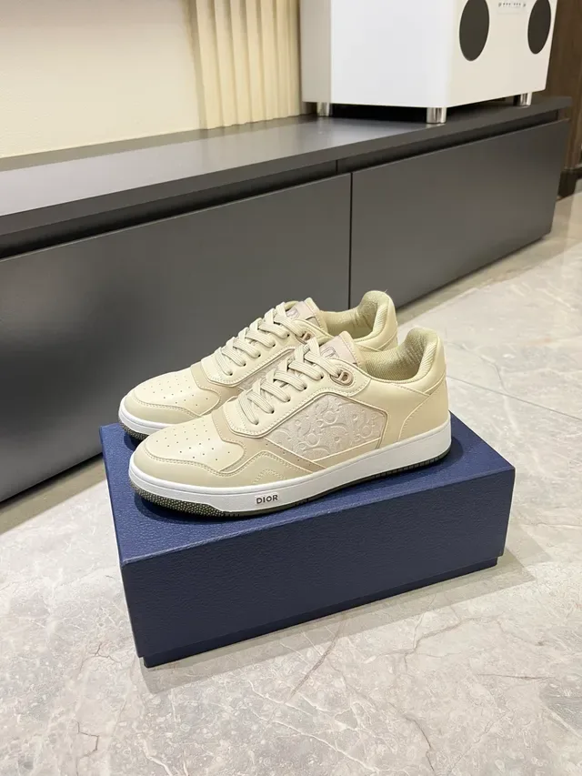 Dior B23 Sneakers Lifestyle de Couro Off-White 4