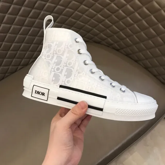 Dior B23 Chaussures Lifestyle Blanches à Monogramme Hautes 2