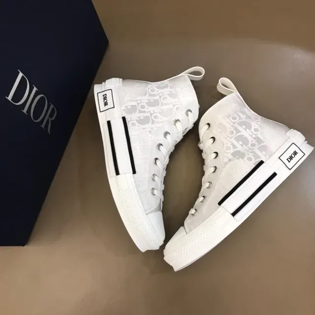 Dior B23 Chaussures Lifestyle Blanches à Monogramme Hautes 3