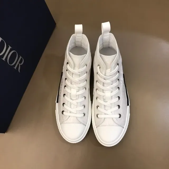Dior B23 Chaussures Lifestyle Blanches à Monogramme Hautes 5