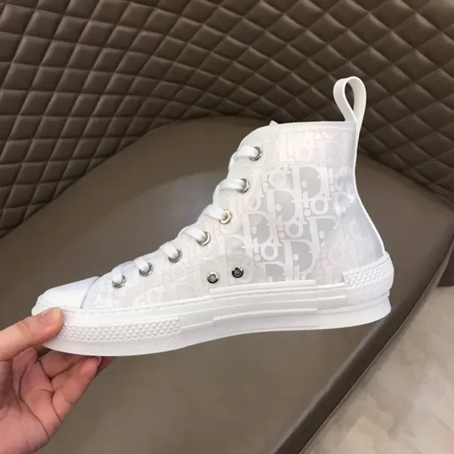 Dior B23 Chaussures Lifestyle Blanches à Monogramme Hautes 6