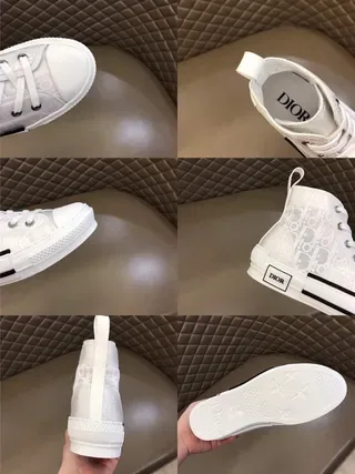 Dior B23 Chaussures Lifestyle Blanches à Monogramme Hautes 7