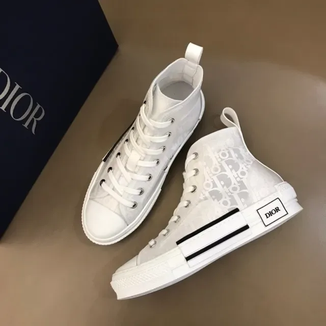 Dior B23 Chaussures Lifestyle Blanches à Monogramme Hautes 8