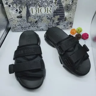 Dior B27 কালো ডাবল স্ট্র্যাপ প্ল্যাটফর্ম ক্যাজুয়াল স্যান্ডেলস