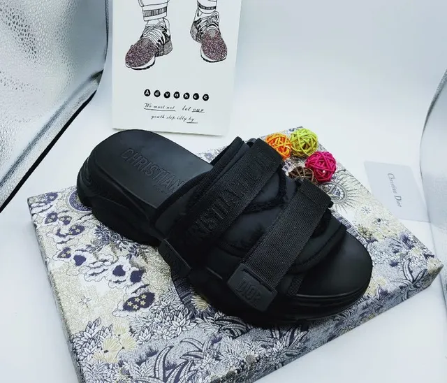 Dior B27 Negro Correa Doble Plataforma Sandalias Casual 2
