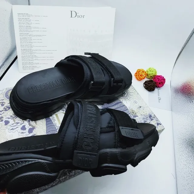Dior B27 Negro Correa Doble Plataforma Sandalias Casual 3
