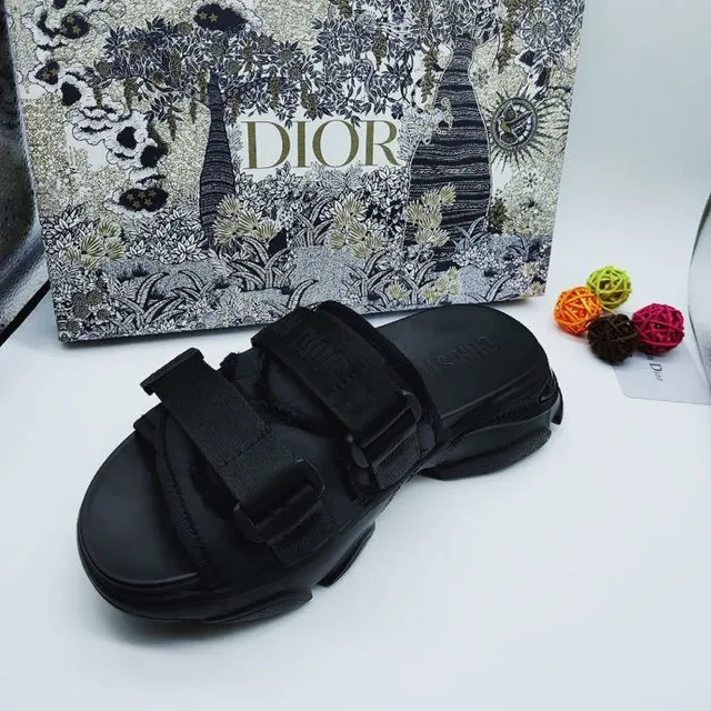 Dior B27 Negro Correa Doble Plataforma Sandalias Casual 5