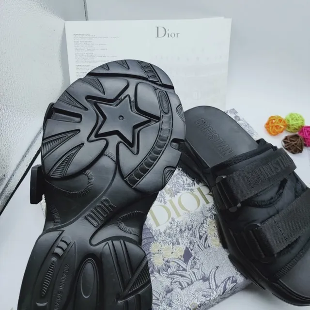 Dior B27 Negro Correa Doble Plataforma Sandalias Casual 7