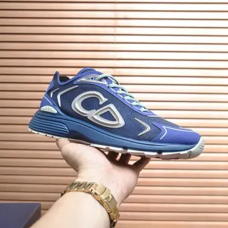 Dior B27 Blue and Silver Monogram Lifestyle Sneakers