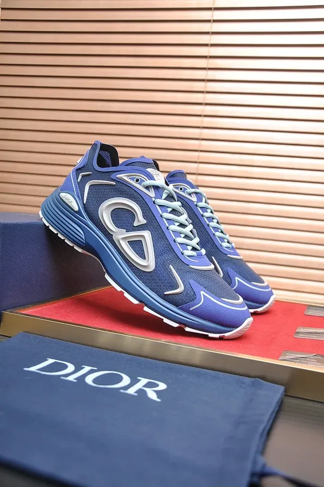 Dior B27 Blue and Silver Monogram Lifestyle Sneakers 3