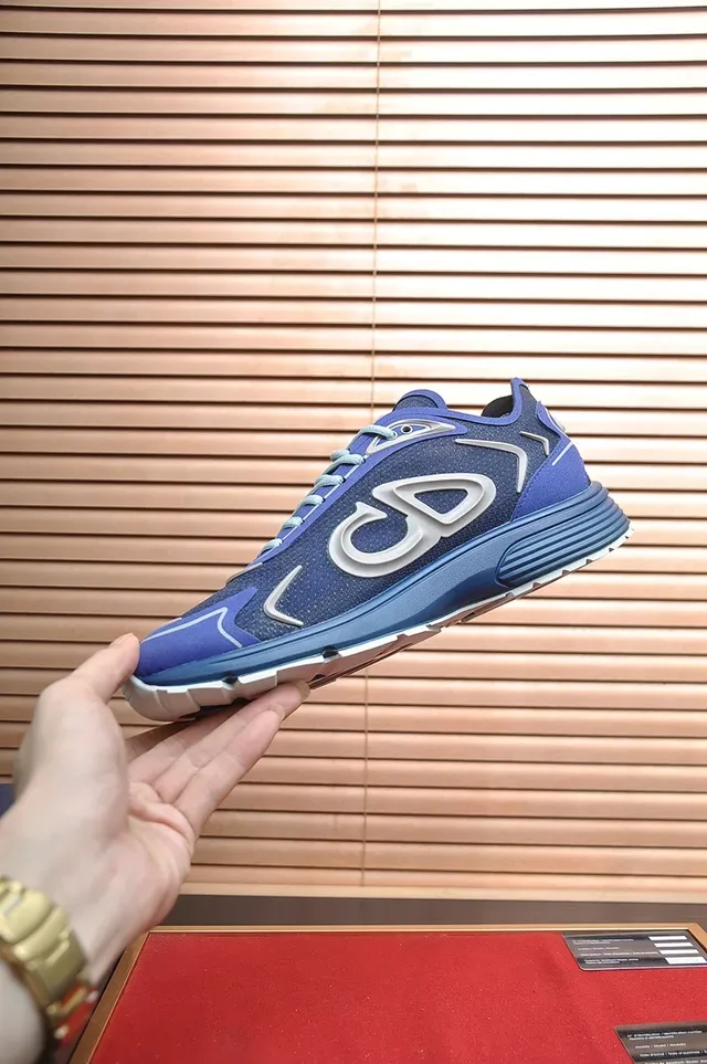 Dior B27 Blue and Silver Monogram Lifestyle Sneakers 5