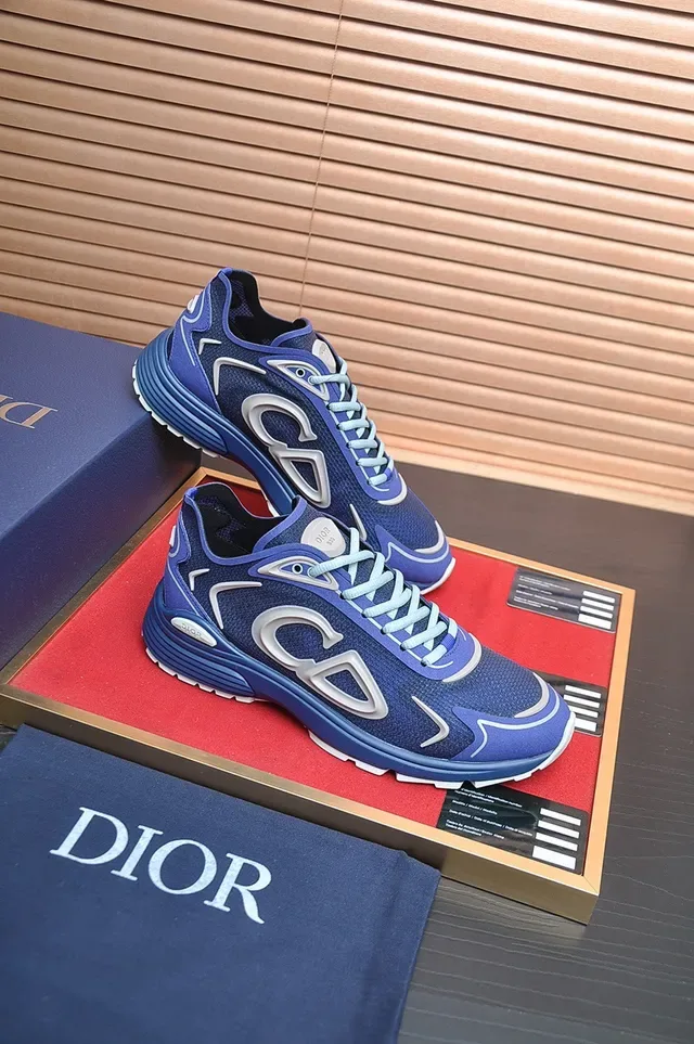 Dior B27 Blue and Silver Monogram Lifestyle Sneakers 6