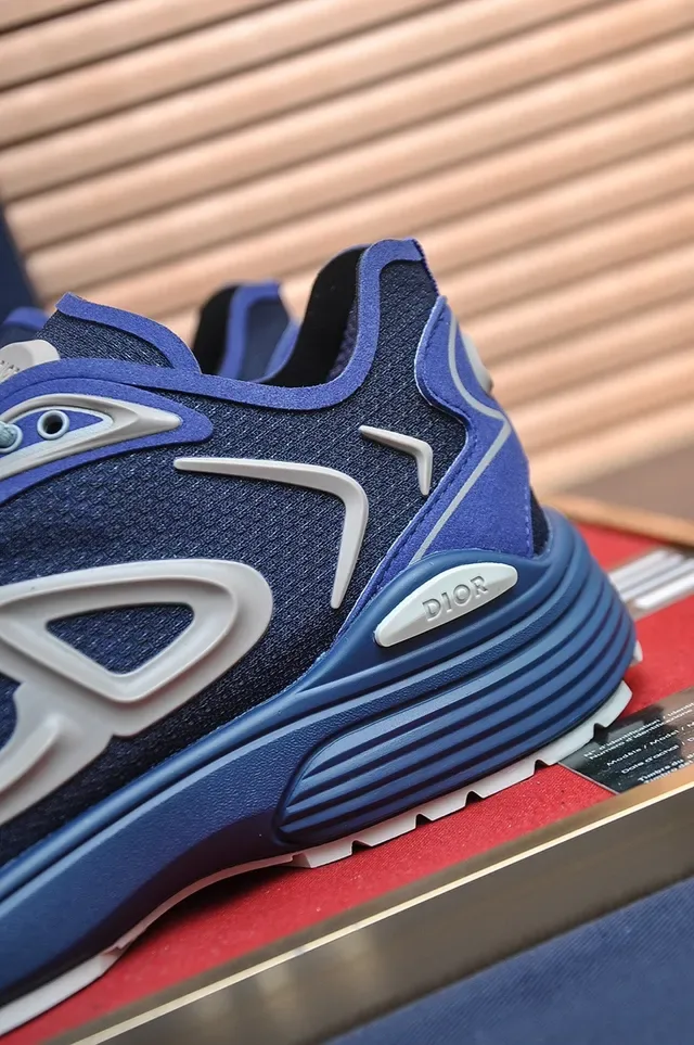 Dior B27 Blue and Silver Monogram Lifestyle Sneakers 9