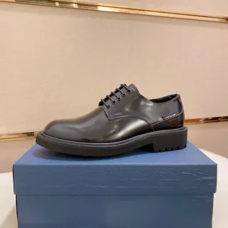Dior B27 Sapatos Oxford de Couro Preto Brilhante