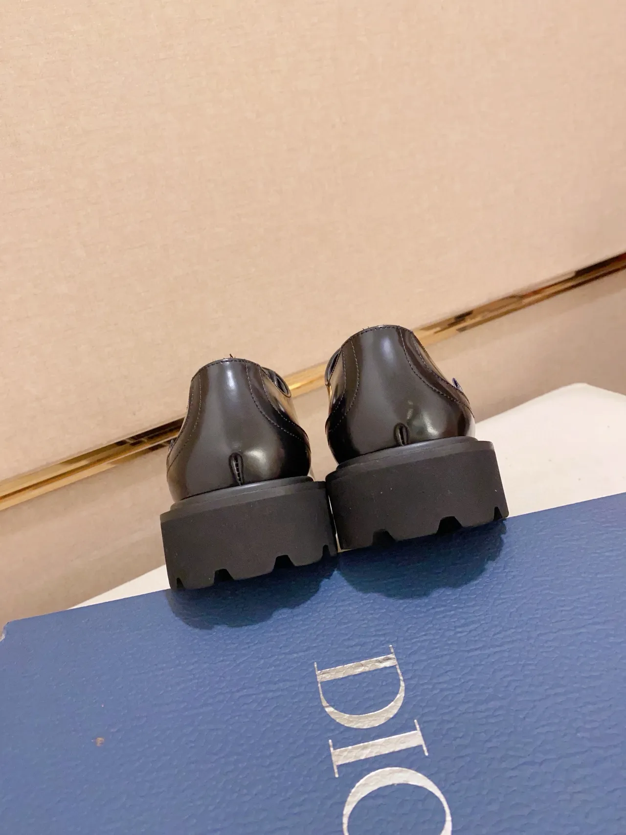 Dior B27 Chaussures Oxford en Cuir Noir Brillant 3