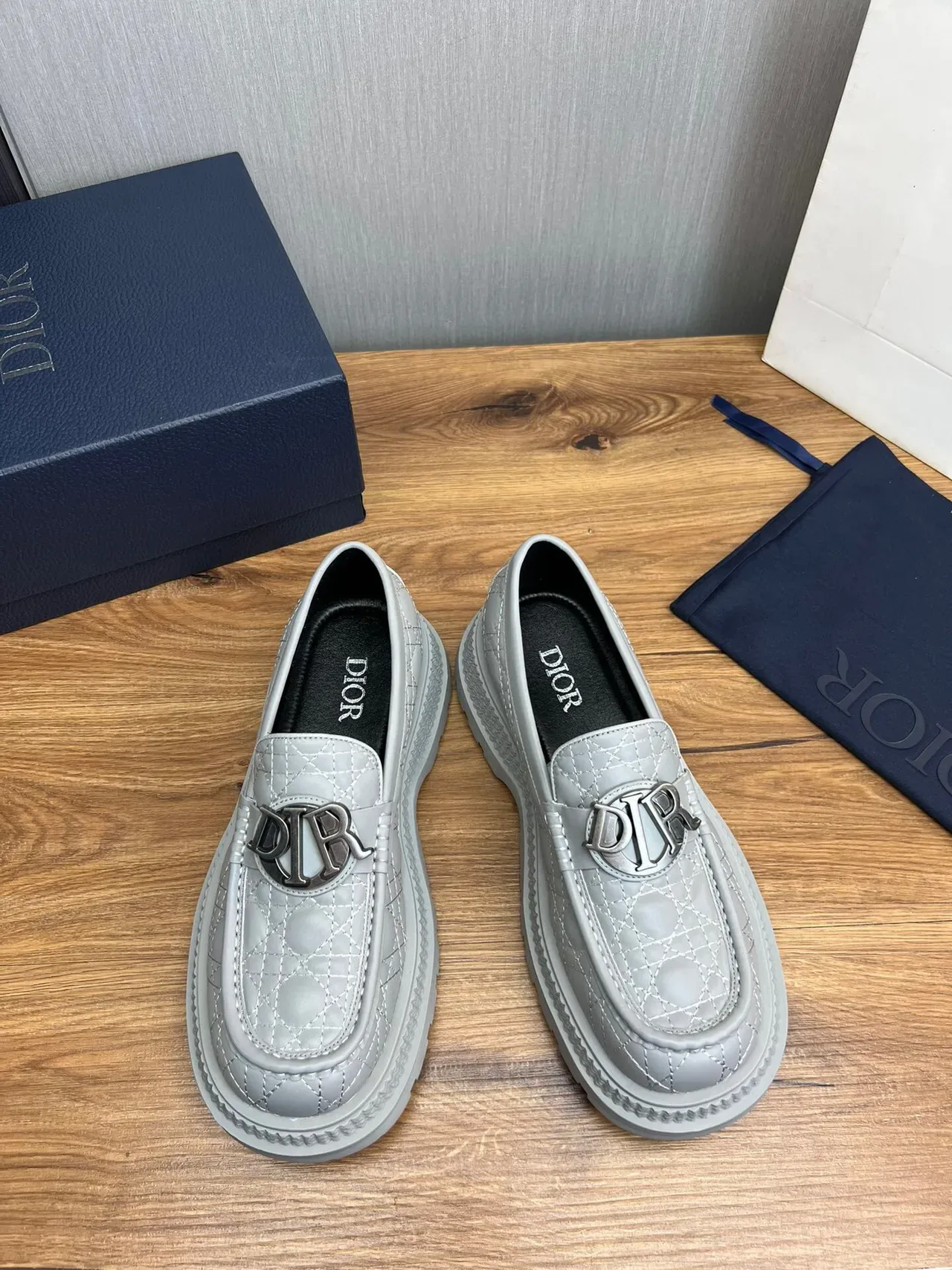 Dior B27 Quilted Gray Loafer 2