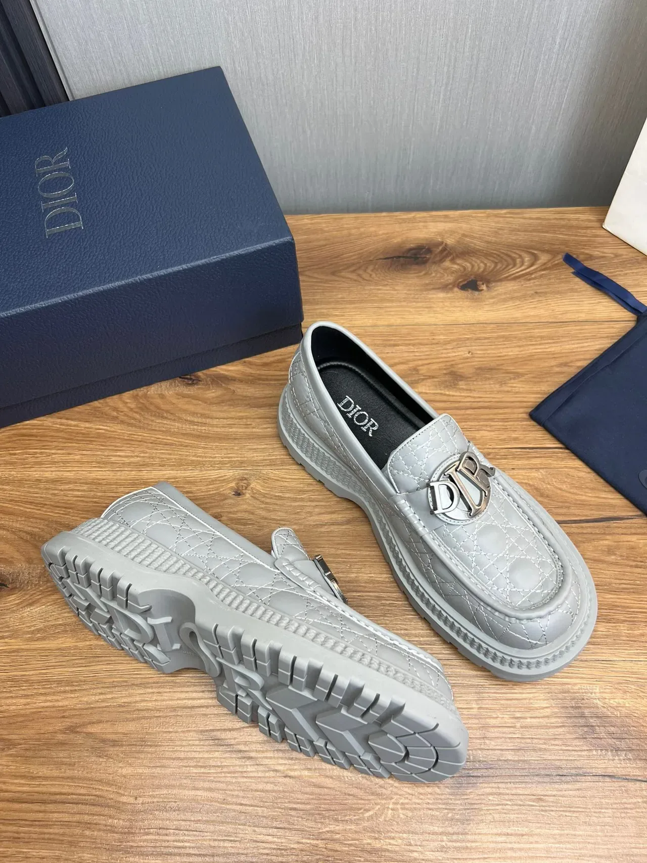 Dior B27 Quilted Gray Loafer 5