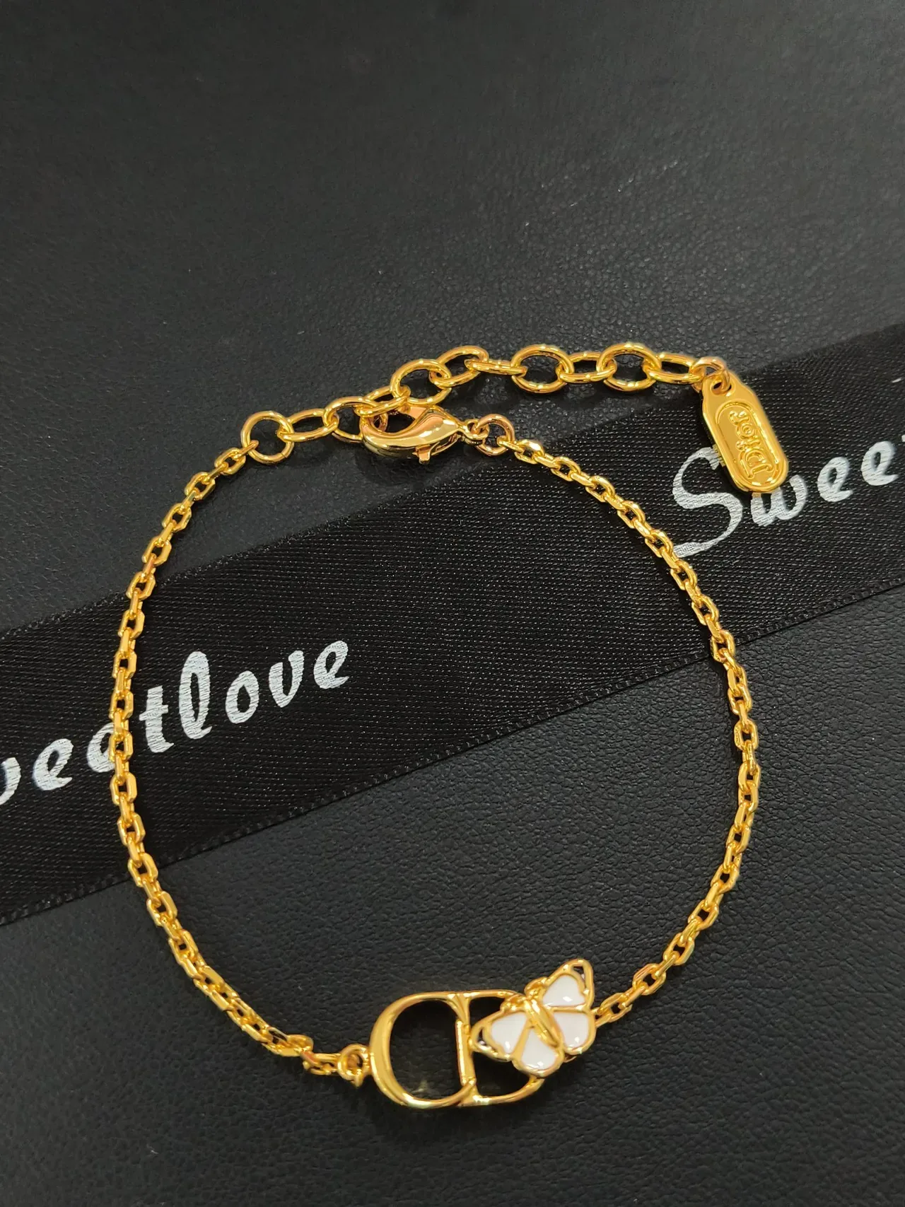 Dior Beige Gold Pearl Strand Hardware Bracelet 2