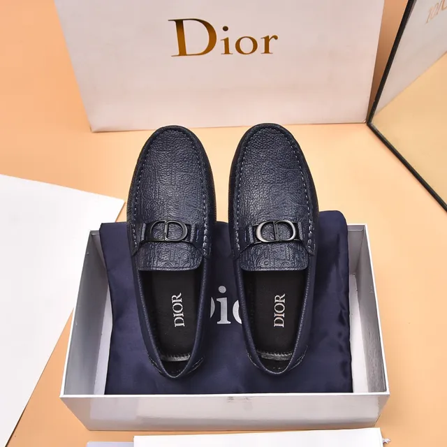 Dior Black Embossed Monogram Leather Metal CD Buckle Loafer 3