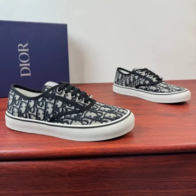 Dior Black White Monogram Canvas Low-Top Lifestyle Sneakers 2