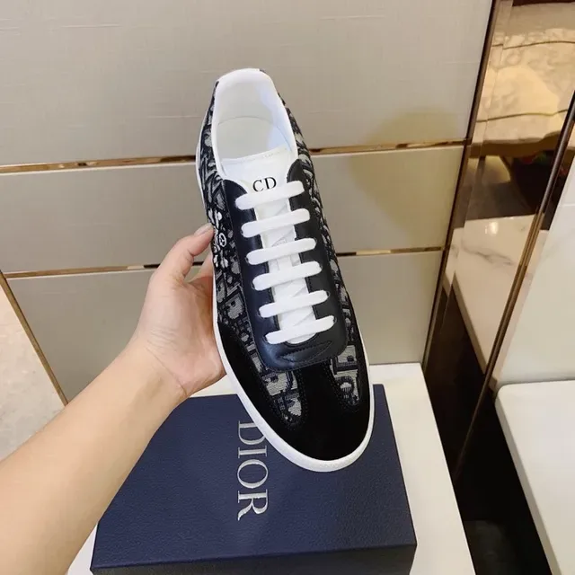 Dior Negro Blanco Oblique Monogram Canvas Skull-and-Crossbones Embroidery Lifestyle Sneakers 4