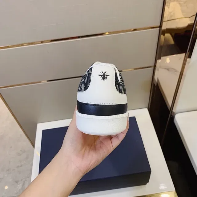 Dior Negro Blanco Oblique Monogram Canvas Skull-and-Crossbones Embroidery Lifestyle Sneakers 8