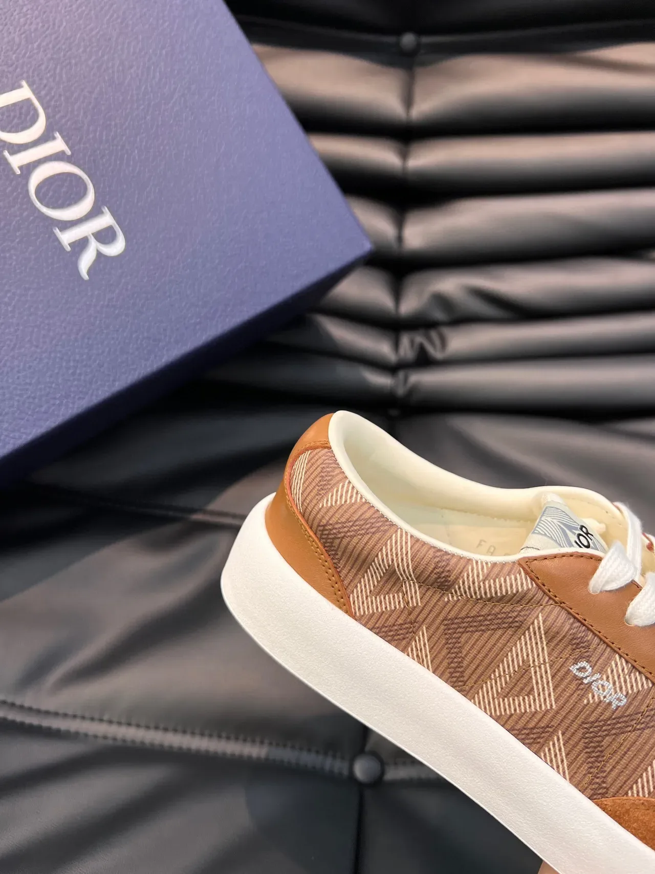 Dior Brown Beige Low-Top Suede And Printed Textile Lifestyle Sneakers 8