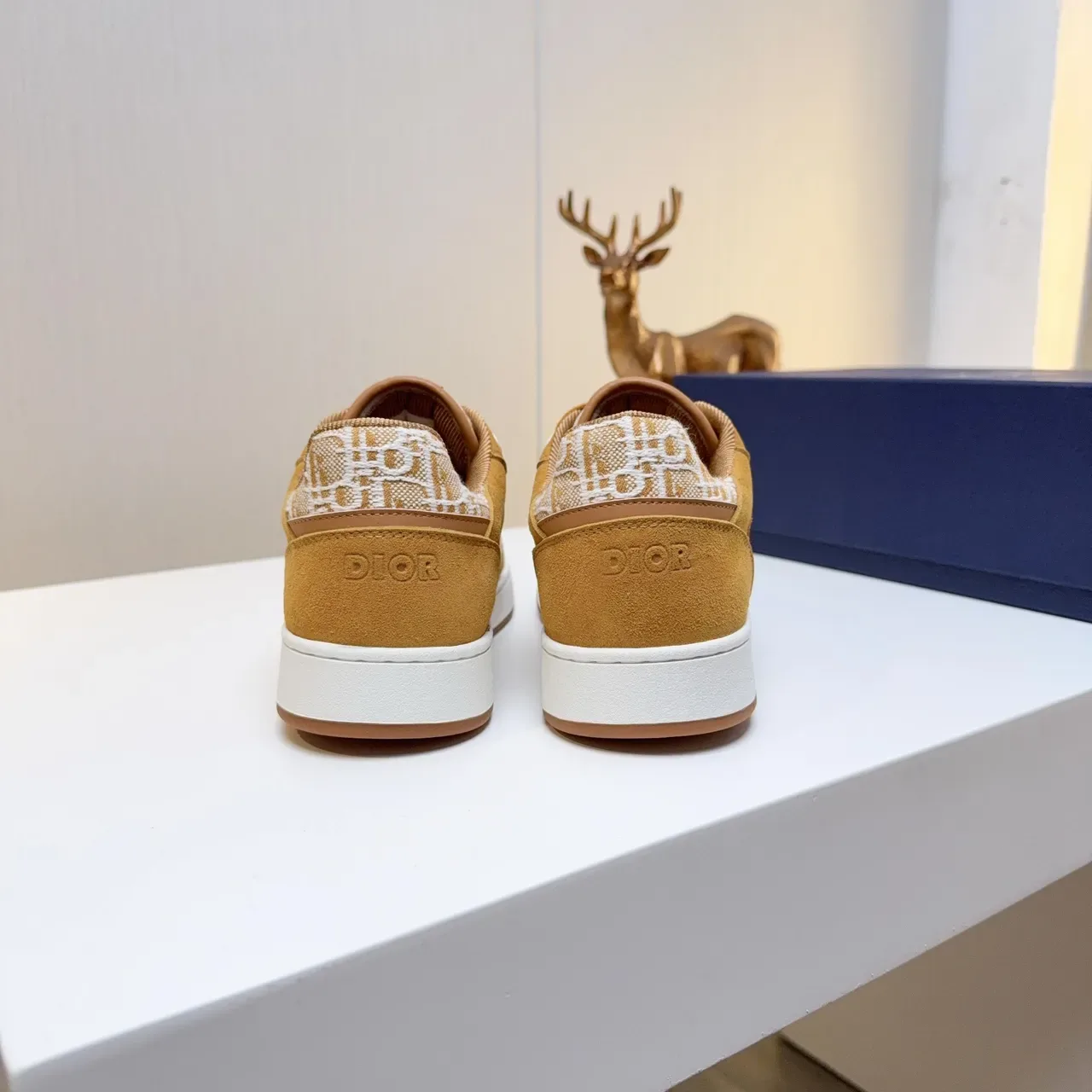 Dior Brown Beige Suede Upper Oblique Monogram Panel Lifestyle Sneakers 4