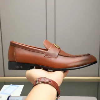 Dior Loafer Cuir Lisse Marron Noir avec Bride Penny