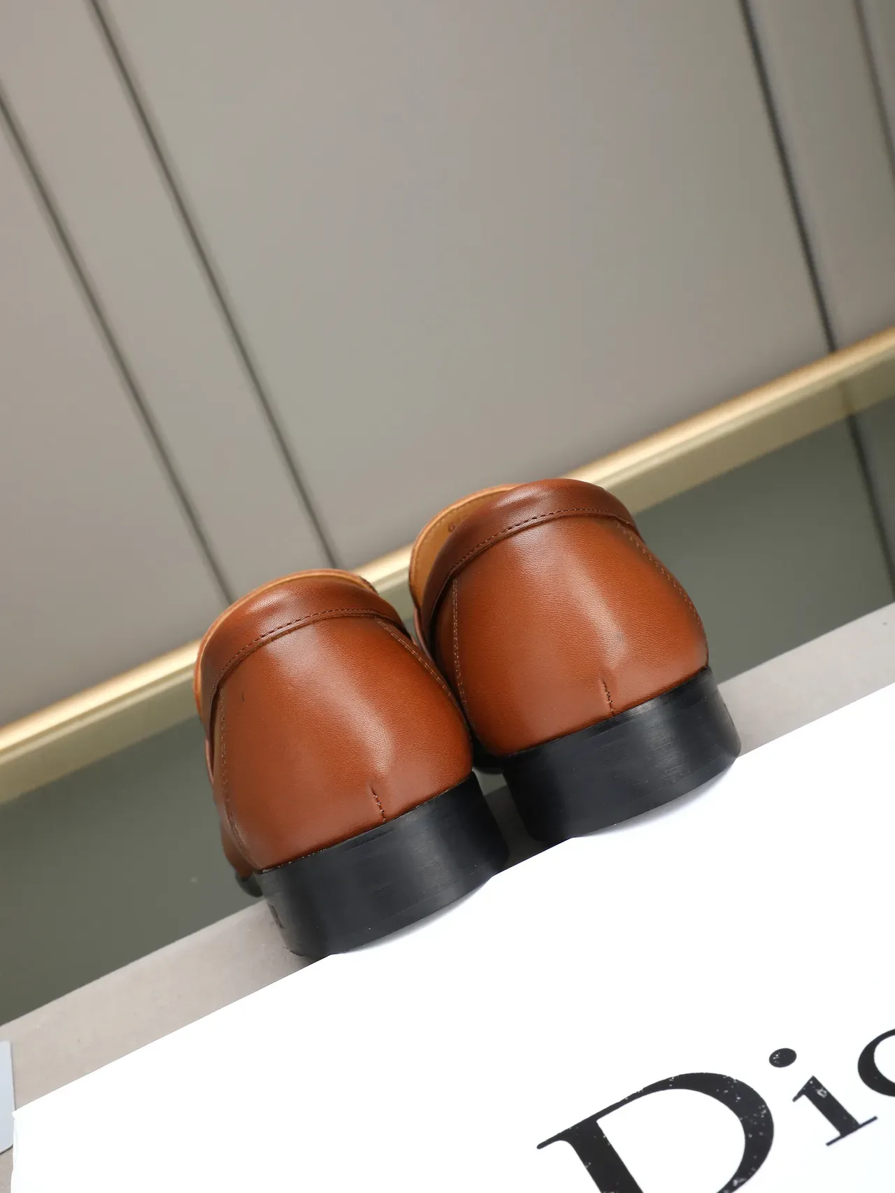 Dior Brown Black Smooth Leather Penny Strap Loafer 3