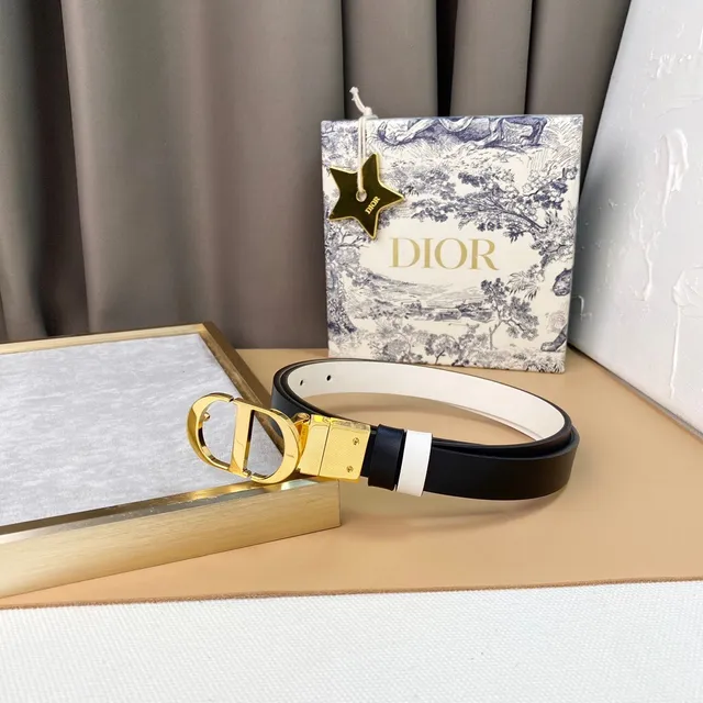 Dior CD Belt White and Black Reversible Leather Belt 3