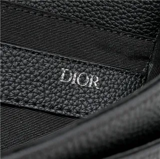 Dior Flap Front Black Textured Leather Crossbody Bag 2