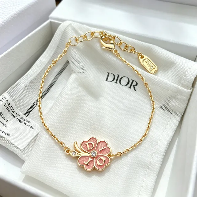 Dior Floral Enamel Charm Gold-Tone Bracelet 6
