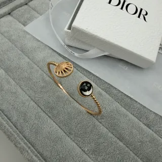Dior 金色 日月图案 开放式手镯