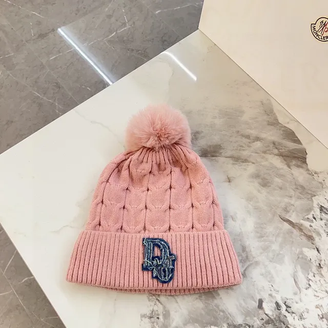 Dior ধূসর নীল কেবল-নিট রিবড কাফ বিনি 2