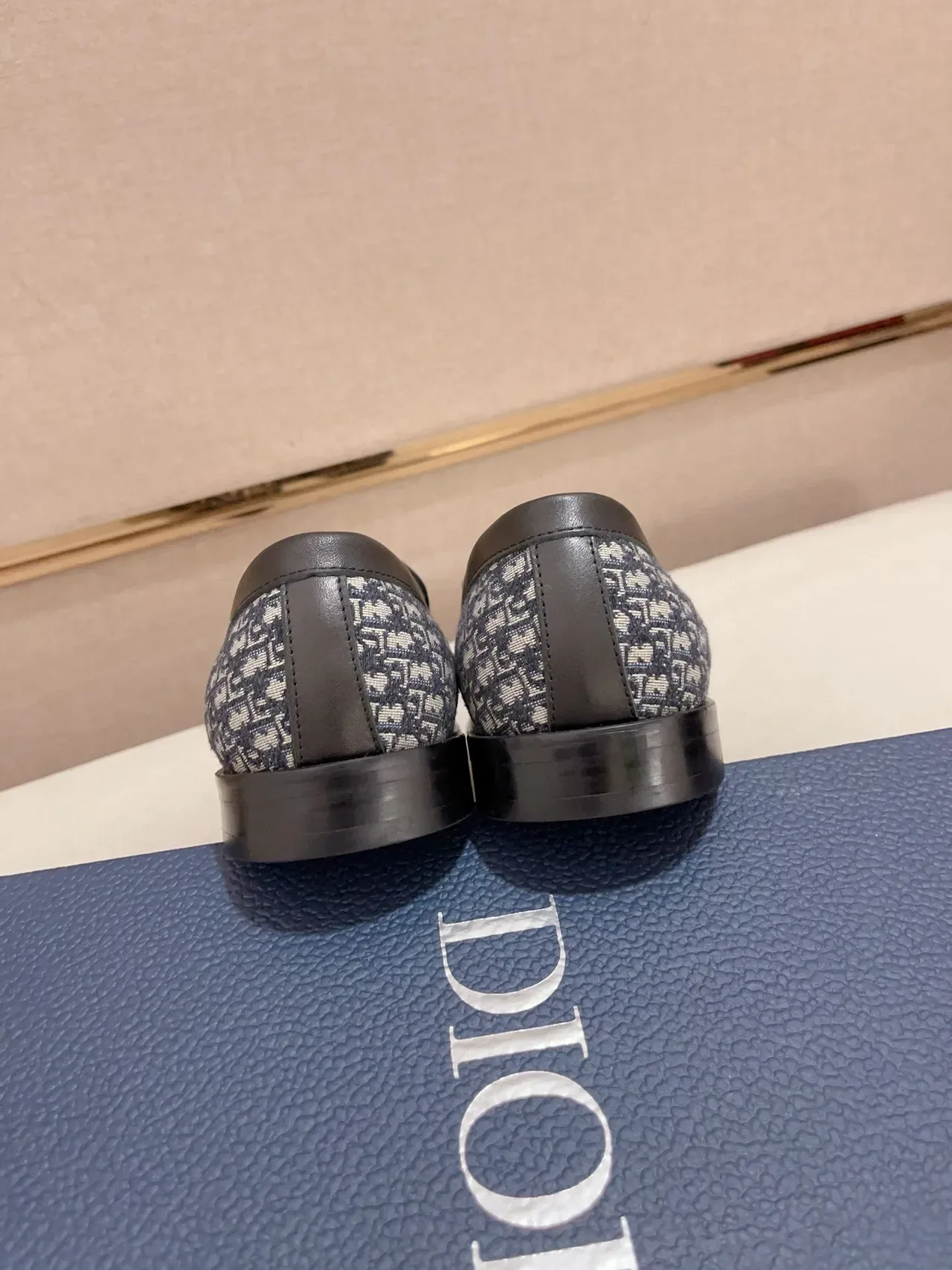 Dior Loafer Navy Black Monogramado de Lona com D-Buckle de Metal 3