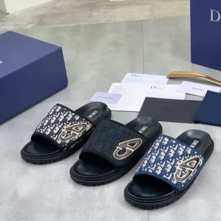 Zapatillas Dior Navy Black Monogrammed Strap Embroidered CD Logo