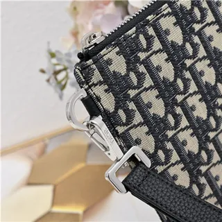 Dior Oblique Black Beige Monogrammed Rectangular Wristlet 4