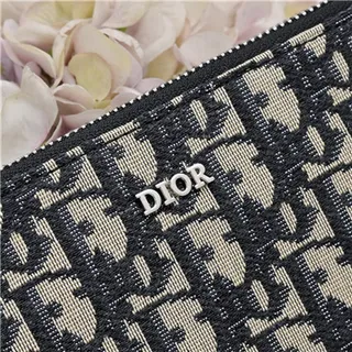 Dior Oblique Black Beige Monogrammed Rectangular Wristlet 6