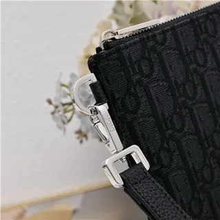 Dior Oblique Black Beige Monogrammed Rectangular Wristlet 13