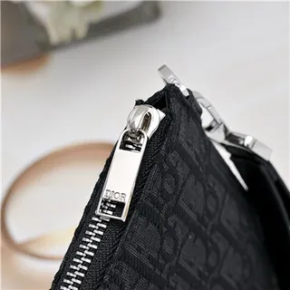 Dior Oblique Black Beige Monogrammed Rectangular Wristlet 14