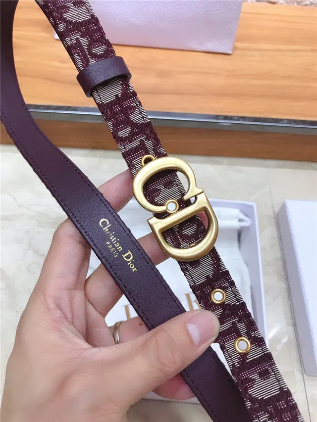 Dior Ceinture en cuir Navy avec jacquard oblique 3
