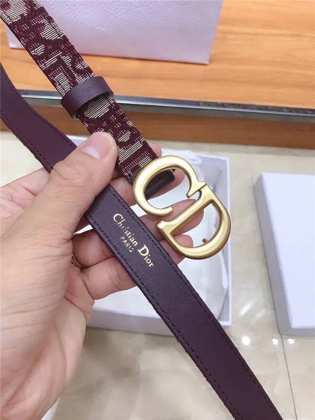 Dior Ceinture en cuir Navy avec jacquard oblique 4