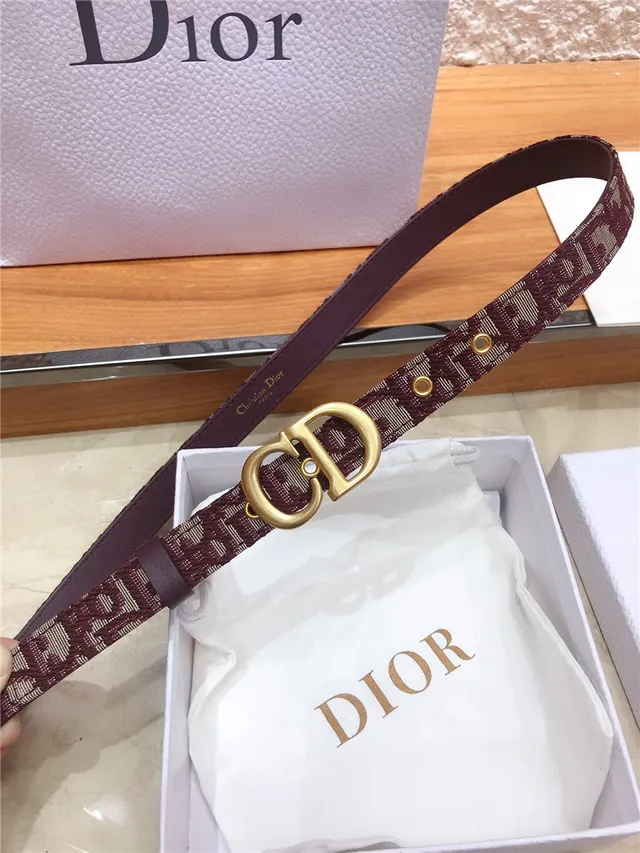 Dior Ceinture en cuir Navy avec jacquard oblique 7