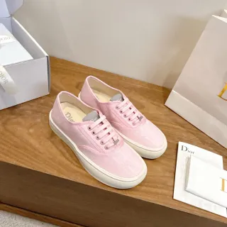 Dior 粉白 帆布低帮生活鞋